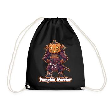 Pumpkin Warrior in the Samurai Armor - Drawstring Bag - black - Front