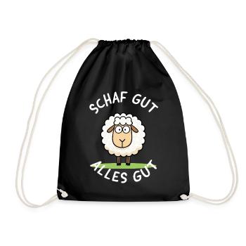Moutons bons, tout va bien – Motif drôle - Sac de sport léger - noir - Devant