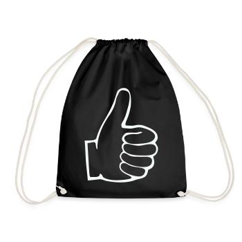 Thumbs Up Outline - Drawstring Bag - black - Front