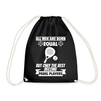 All men are born equal padelista - Drawstring Bag - black - Front