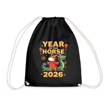 Chinese New Year Of The Horse 2026 - Turnbeutel - Schwarz - Vorne