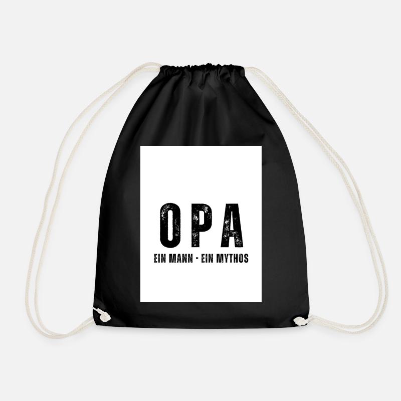 GRANDPA A Man - A Myth - Drawstring Bag - black