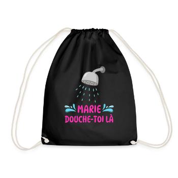 Marie, dusch dort. - Turnbeutel - Schwarz - Vorne