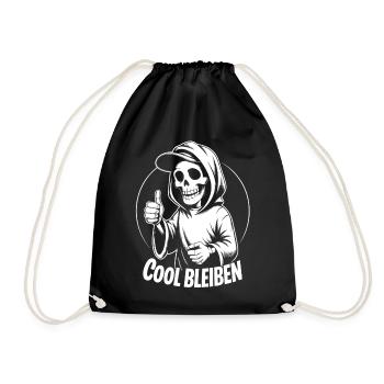 Pouce levé avec capuche squelette - Sac de sport léger - noir - Devant