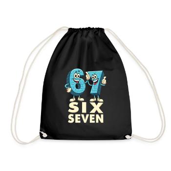 US Flag 67 Memes Six Seven - Drawstring Bag - black - Front