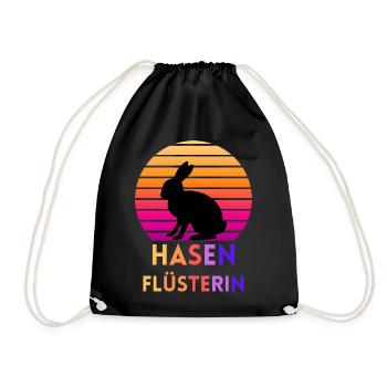 Bunny Whisperer - Drawstring Bag - black - Front