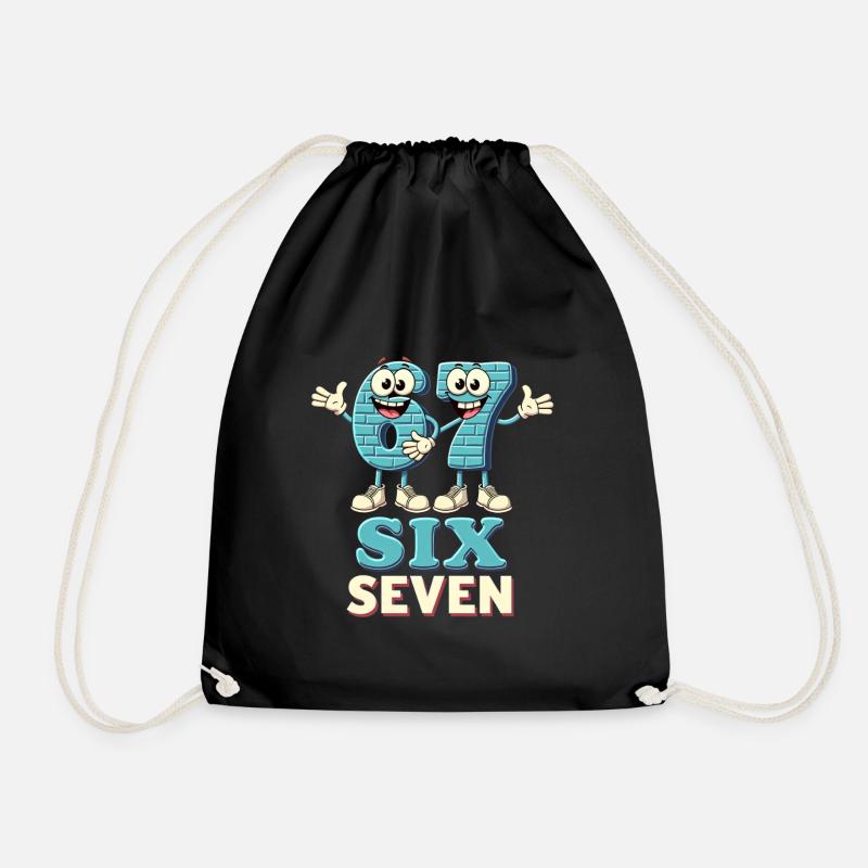 US Flag 67 Memes Six Seven - Drawstring Bag - black