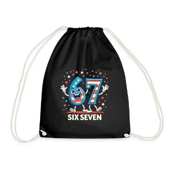 US Flag 67 Memes Six Seven - Drawstring Bag - black - Front