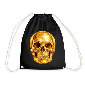 Golden Skull Luxury Gothic - Drawstring Bag - black - Front