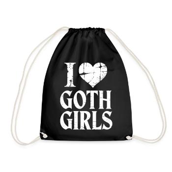Ich liebe Goth Girls - Turnbeutel - Schwarz - Vorne