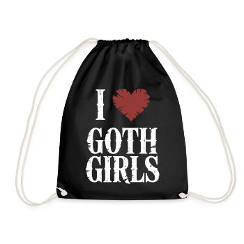 J’aime les filles gothiques - Sac de sport léger - noir - Devant