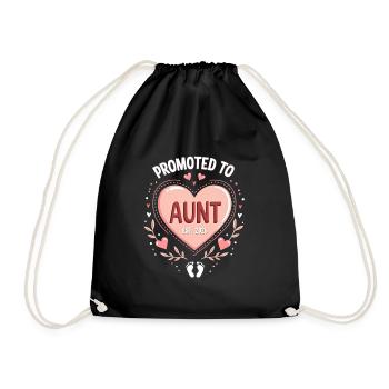Aunt 2026 Aunt 2026 Promoted to Aunt 2026 - Drawstring Bag - black - Front