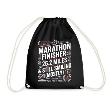 Marathon à la fin : toujours souriant - Sac de sport léger - noir - Devant