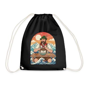 Weißwurst Alpen Kawaii Anime - Sac de sport léger - noir - Devant