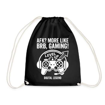 AFK Gamer Level Up Digital Legend - Drawstring Bag - black - Front