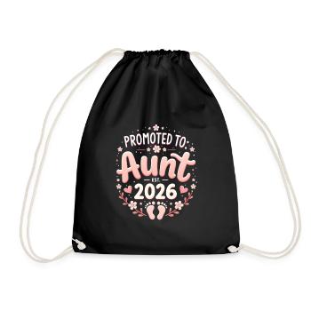 Tante 2026 Tante 2026 Befördert zu Tante 2026 - Turnbeutel - Schwarz - Vorne