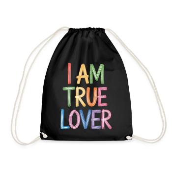 Je suis un vrai amoureux Écriture colorée Imprimé - Sac de sport léger - noir - Devant