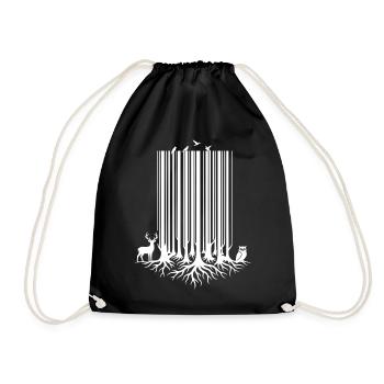 Codage à barres arbre Blanc - Sac de sport léger - noir - Devant