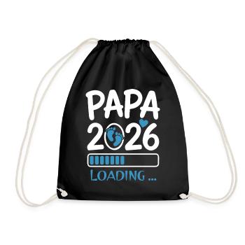 Dad Dad 2026 Funny Gift - Drawstring Bag - black - Front