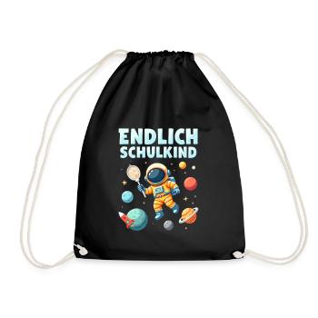 Schulkind 2026 Einschulung 2026 Schulanfang - Turnbeutel - Schwarz - Vorne