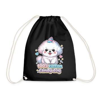 Cotton Candy Dog - cute Bichon Frisé dog Design - Turnbeutel - Schwarz - Vorne