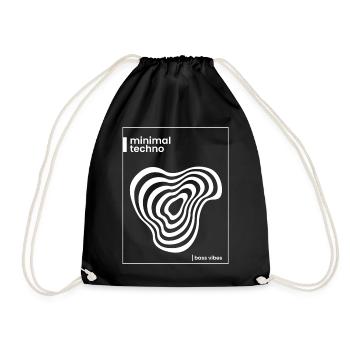 Minimal Techno Abstract Vibe - Drawstring Bag - black - Front