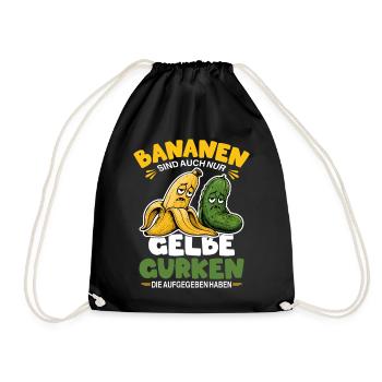 Bananen sind auch nur gelbe Gurken Humor Design - Turnbeutel - Schwarz - Vorne