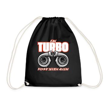 Turbo kommt selten allein - Turnbeutel - Schwarz - Vorne