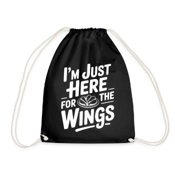I'm Just Here For The Wings - Drawstring Bag - black - Front