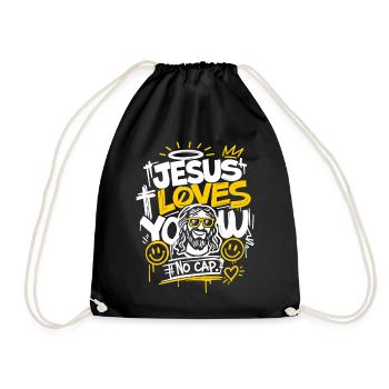 Jésus t’aime Design sans casquette - Sac de sport léger - noir - Devant