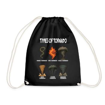 types of tornado Weather tornado chasing Vintage - Drawstring Bag - black - Front