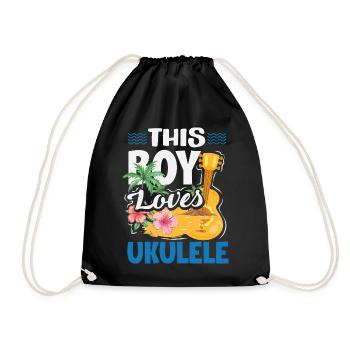 Funny Ukulele Designs and Sayings - Drawstring Bag - black - Front