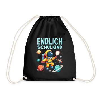 Schulkind 2026 Einschulung 2026 Schulanfang - Turnbeutel - Schwarz - Vorne