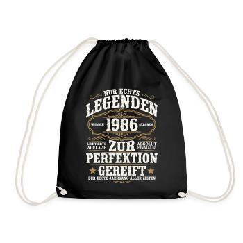 1986 Jahrgang geboren Legenden Vintage Geburtstag - Turnbeutel - Schwarz - Vorne