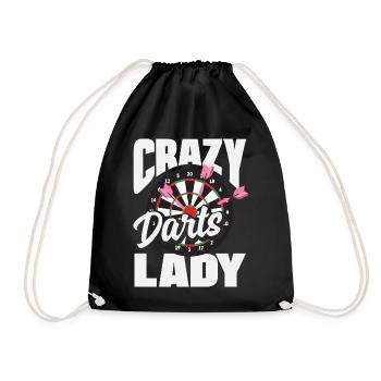 Funny Darts Sayings Darts Gifts - Drawstring Bag - black - Front