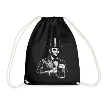 Abraham Lincoln trinkt Bier - Turnbeutel - Schwarz - Vorne