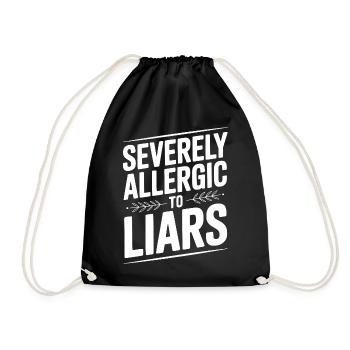 Severely Allergic To Liars - Drawstring Bag - black - Front