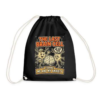 Last Brain Cell Fear Coffee Humor - Drawstring Bag - black - Front