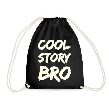 cool_story_bro- - Drawstring Bag - black - Front
