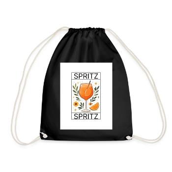 Spritz Glas Botanik Design - Turnbeutel - Schwarz - Vorne