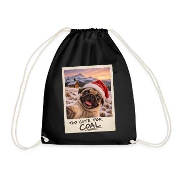 Too Cute For Coal Mops Selfie Weihnachten - Turnbeutel - Schwarz - Vorne