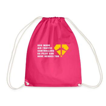 Fluglotse Shirt Geschenk Flugverkehrsleiter Lotse - Turnbeutel - Fuchsia - Vorne