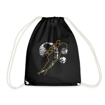 Clé de basse. Bass Clef, Basse-Guitare distressed - Sac de sport léger - noir - Devant