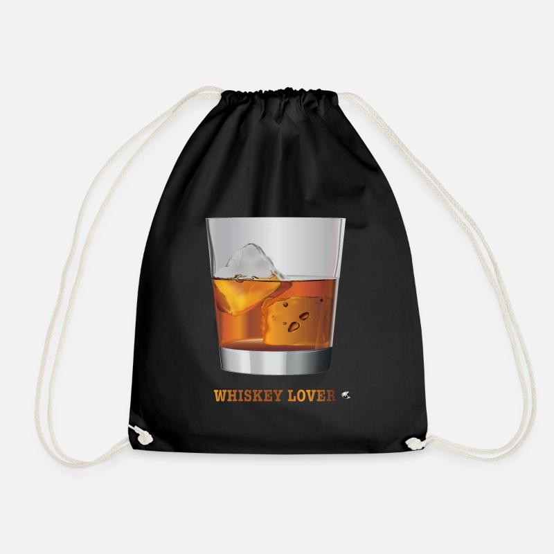 Whiskey Glass Whiskey Lover - Drawstring Bag - black