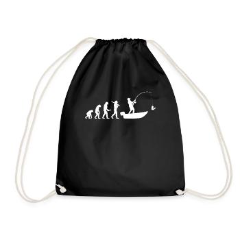 Fishing Evolution Fisherman Angler Hobby Gift - Drawstring Bag - black - Front