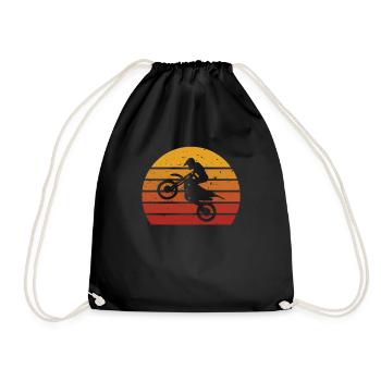 Motocross Off Road Enduro Motorsport Race Geschenk - Turnbeutel - Schwarz - Vorne