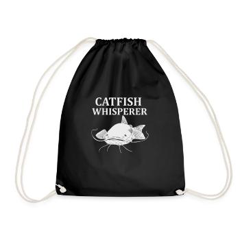 Cadeau poisson poisson pêcheur à tête plate - Sac de sport léger - noir - Devant
