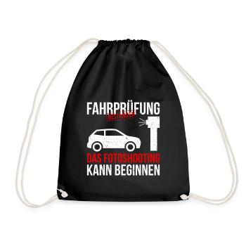 Führerschein bestanden fotoshooting - Turnbeutel - Schwarz - Vorne