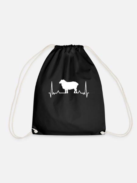 Sheep heartbeat - Drawstring Bag - black