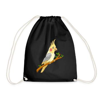 Calopsitte sur branche - Sac de sport léger - noir - Devant